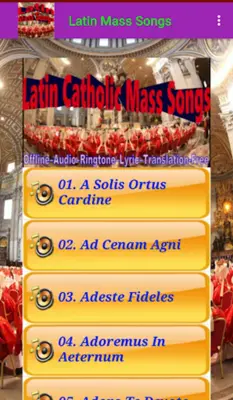 Latin Catholic Mass Songs android App screenshot 2